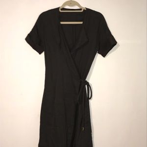 The Row linen dark brown dress